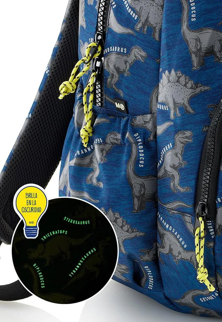 حقيبة ظهر مدرسية مقاس 16 MIQUELRIUS MR BACKPACK W/3 COMPARTMENT 16"- RECYCLE WILD DINO