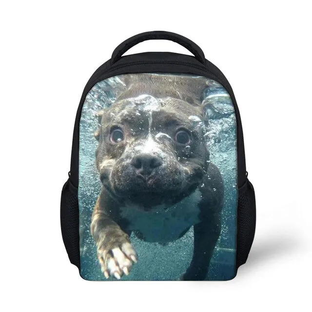 12 inch Wolf Printing Kids School Bags For Baby Boys&Girls