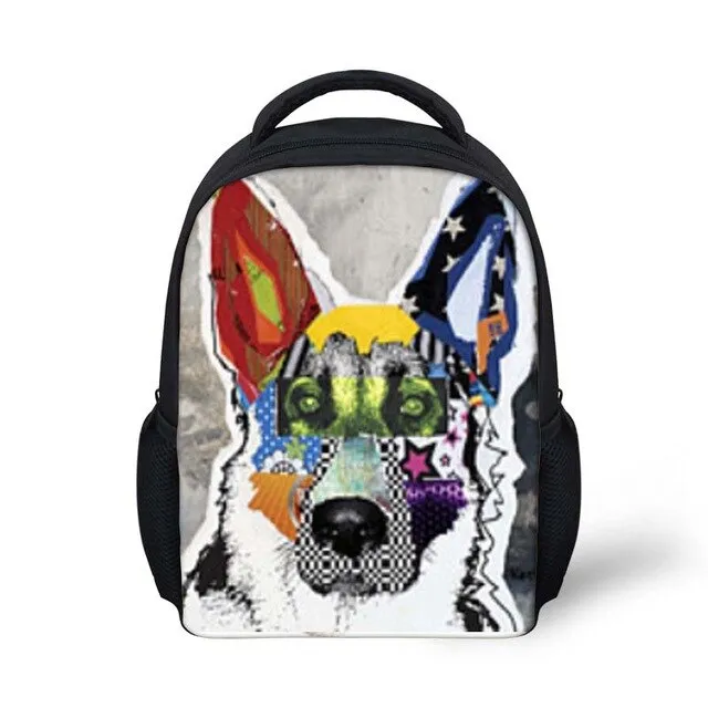 12 inch Wolf Printing Kids School Bags For Baby Boys&Girls