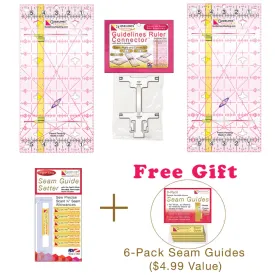 2-Guidelines-Ruler-Perfect4Pattern Set with Free Seam Guides