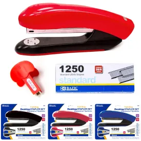 2 Sets BAZIC Stapler 1250ct Refill Staple Handheld Paper Office Desktop Standard