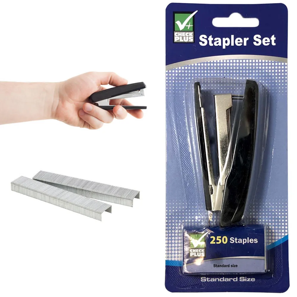 2 X Mini Desk Stapler 500 Staples Set Standard Desktop Home School Office Supply