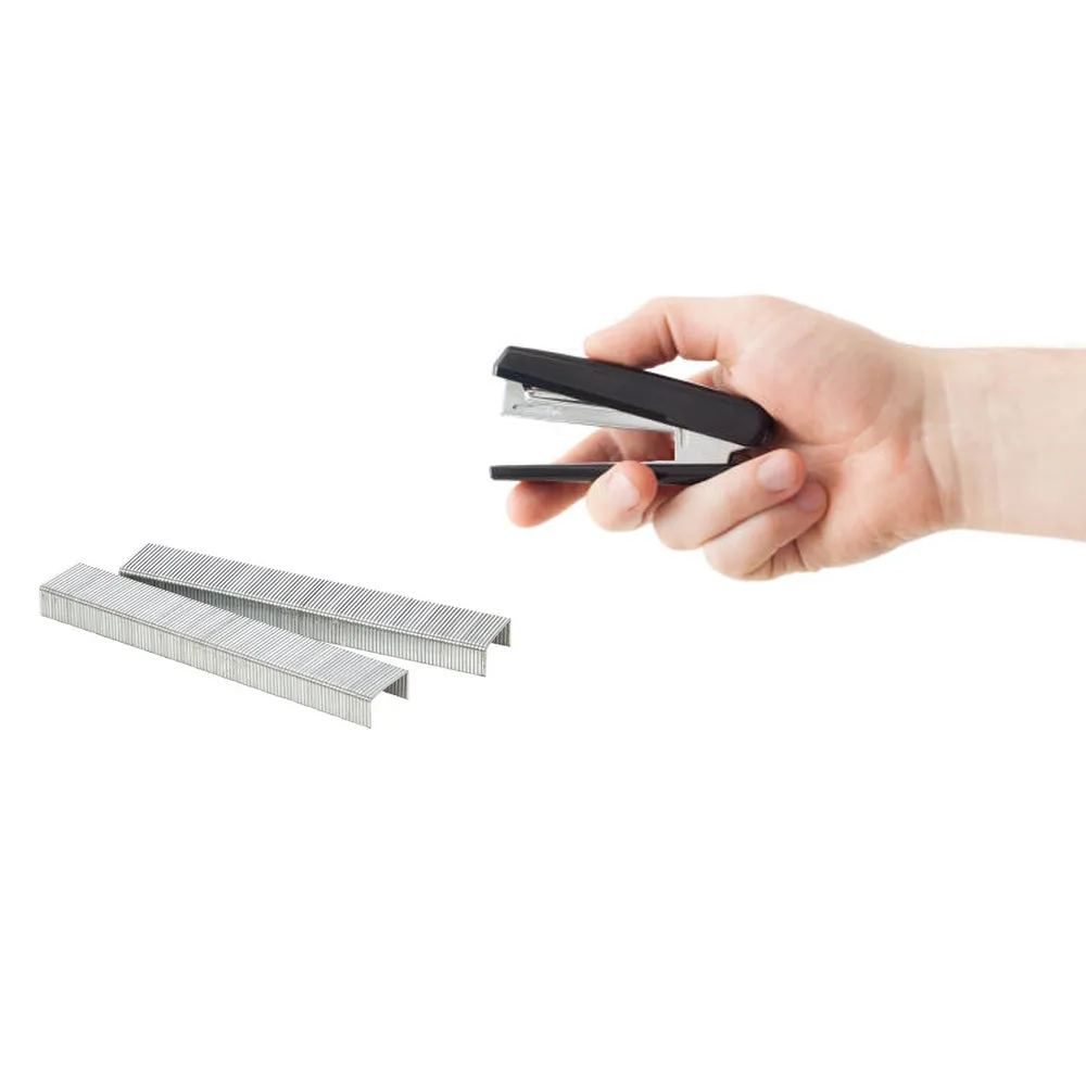 2 X Mini Desk Stapler 500 Staples Set Standard Desktop Home School Office Supply