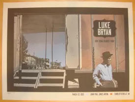 2013 Luke Bryan - Charlottesville Concert Poster by Pfahlert
