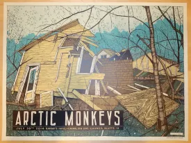 2014 Arctic Monkeys - Council Bluffs Silkscreen Concert Poster by Landland