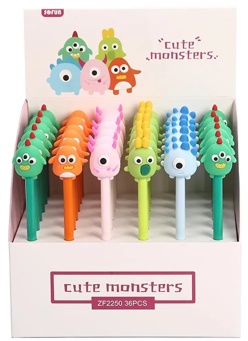 22369 CUTE MONSTERS RETRACTABLE GEL PEN-36