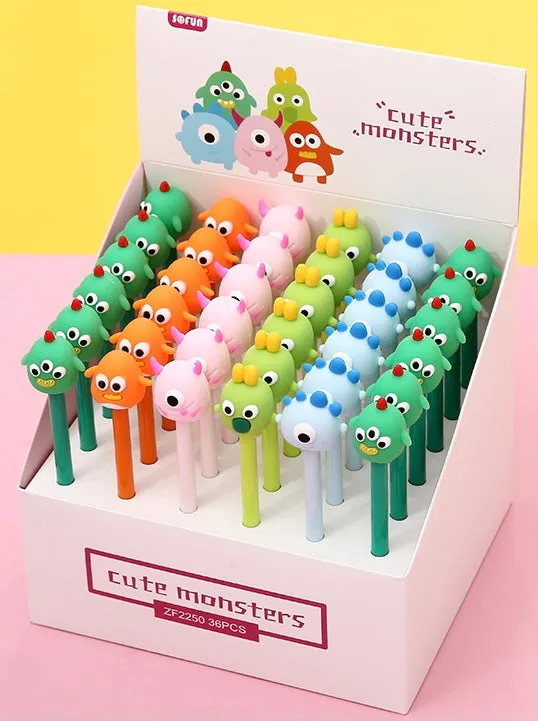 22369 CUTE MONSTERS RETRACTABLE GEL PEN-36