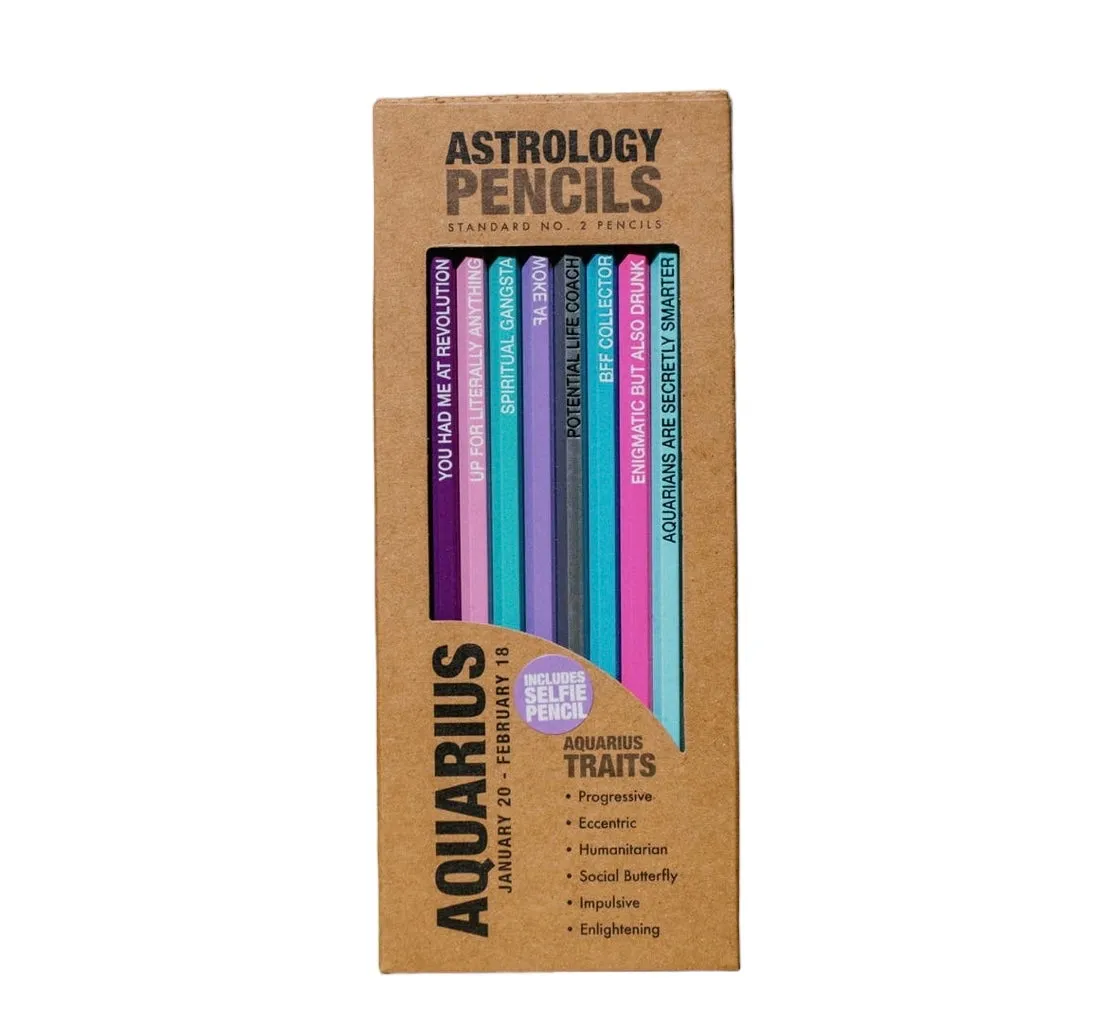 30% OFF SALE Astrology Pencils - Aquarius