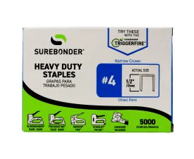 #4 Heavy Duty Narrow Crown Staples - 1/2" - 5000 ct.