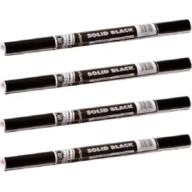 4 Pack Contact Book Covering 1mx450mm Rolls Solid Black