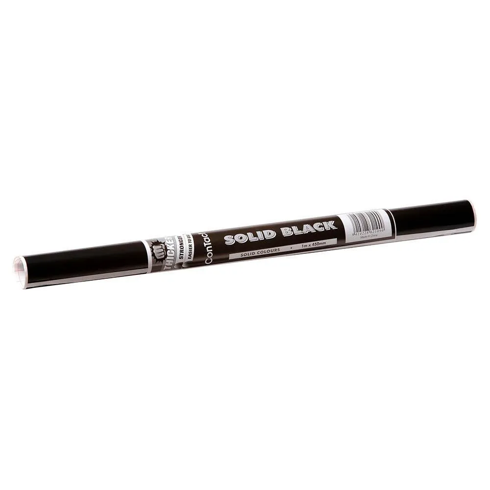 4 Pack Contact Book Covering 1mx450mm Rolls Solid Black