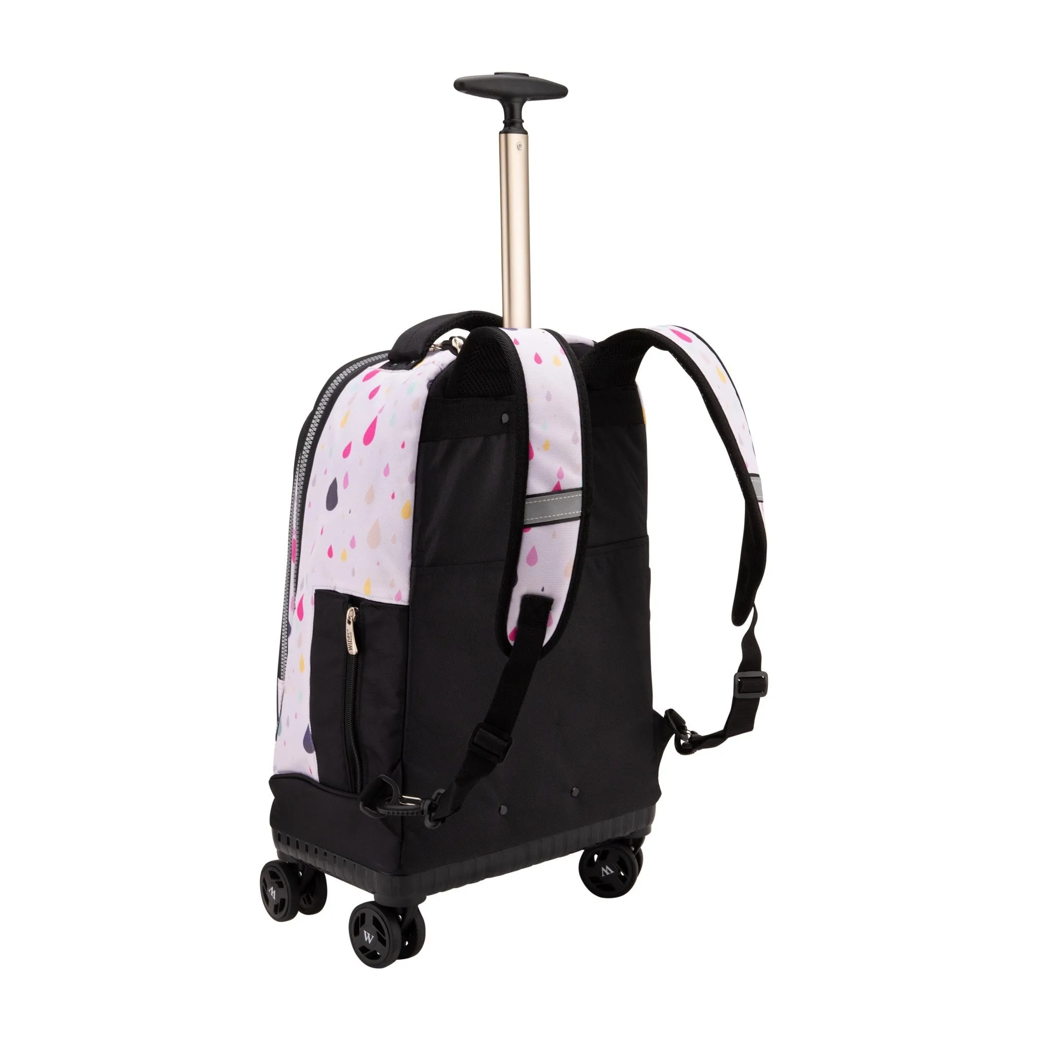 4 Wheel School Backpack Trolley Set of 3 Rainbow Rain