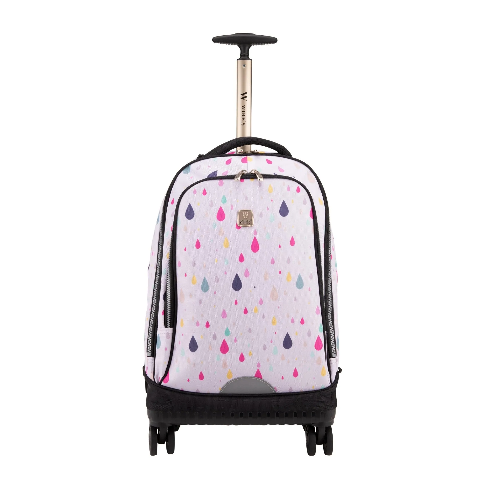 4 Wheel School Backpack Trolley Set of 3 Rainbow Rain