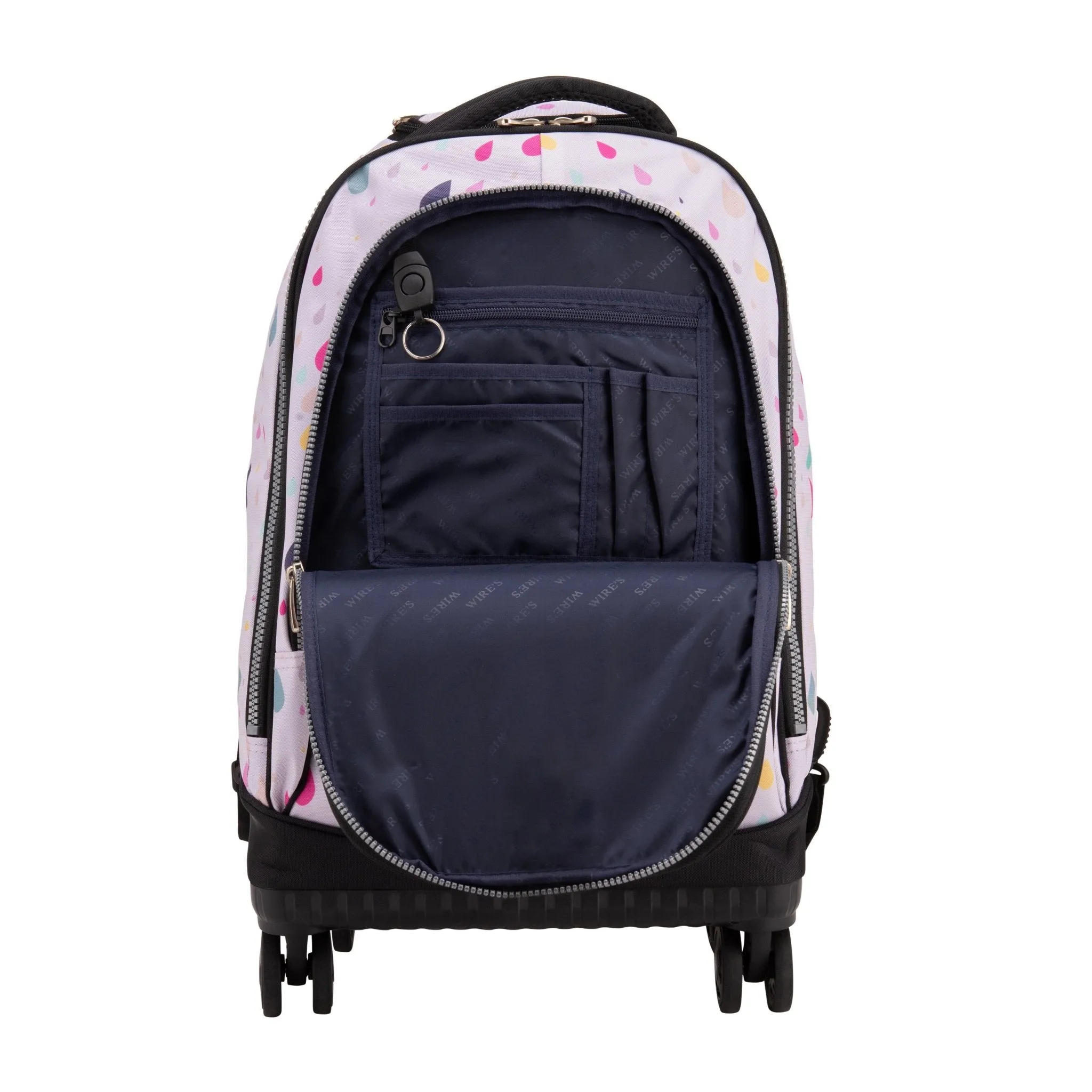 4 Wheel School Backpack Trolley Set of 3 Rainbow Rain