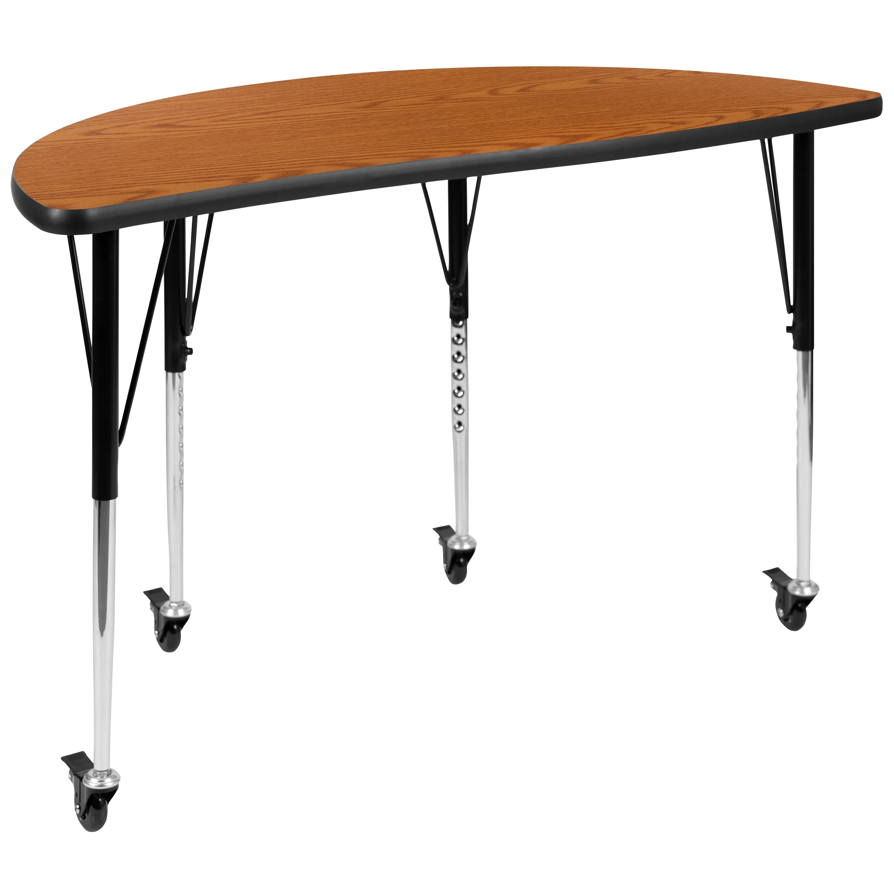 48" Circle Wave Oak Table Set XU-GRP-16CH-A48-HCIRC-OAK-T-A-CAS-GG