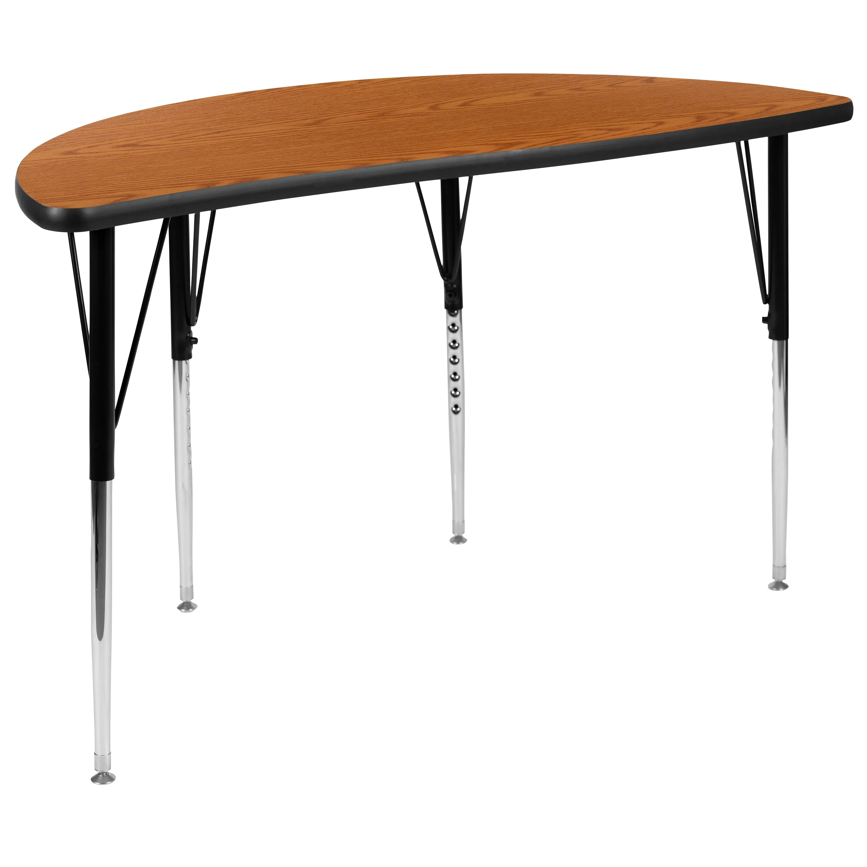 48" Circle Wave Oak Table Set XU-GRP-18CH-A48-HCIRC-OAK-T-A-GG