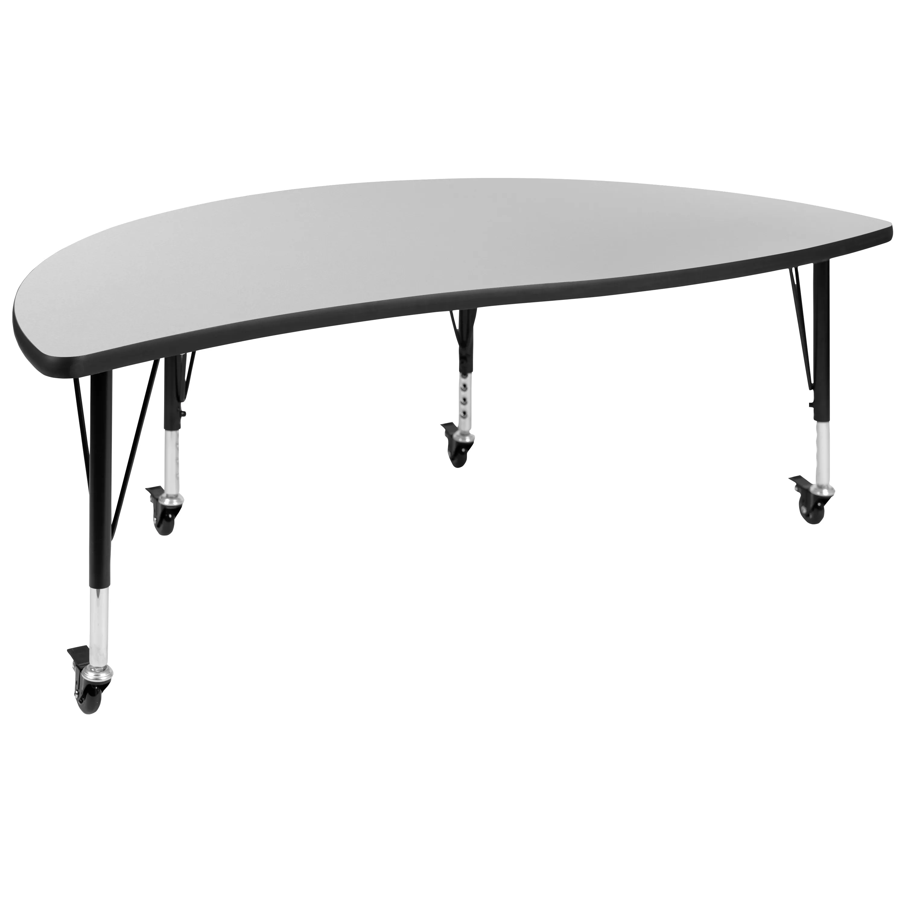 60" Circle Wave Grey Table Set XU-GRP-14CH-A60-HCIRC-GY-T-P-CAS-GG