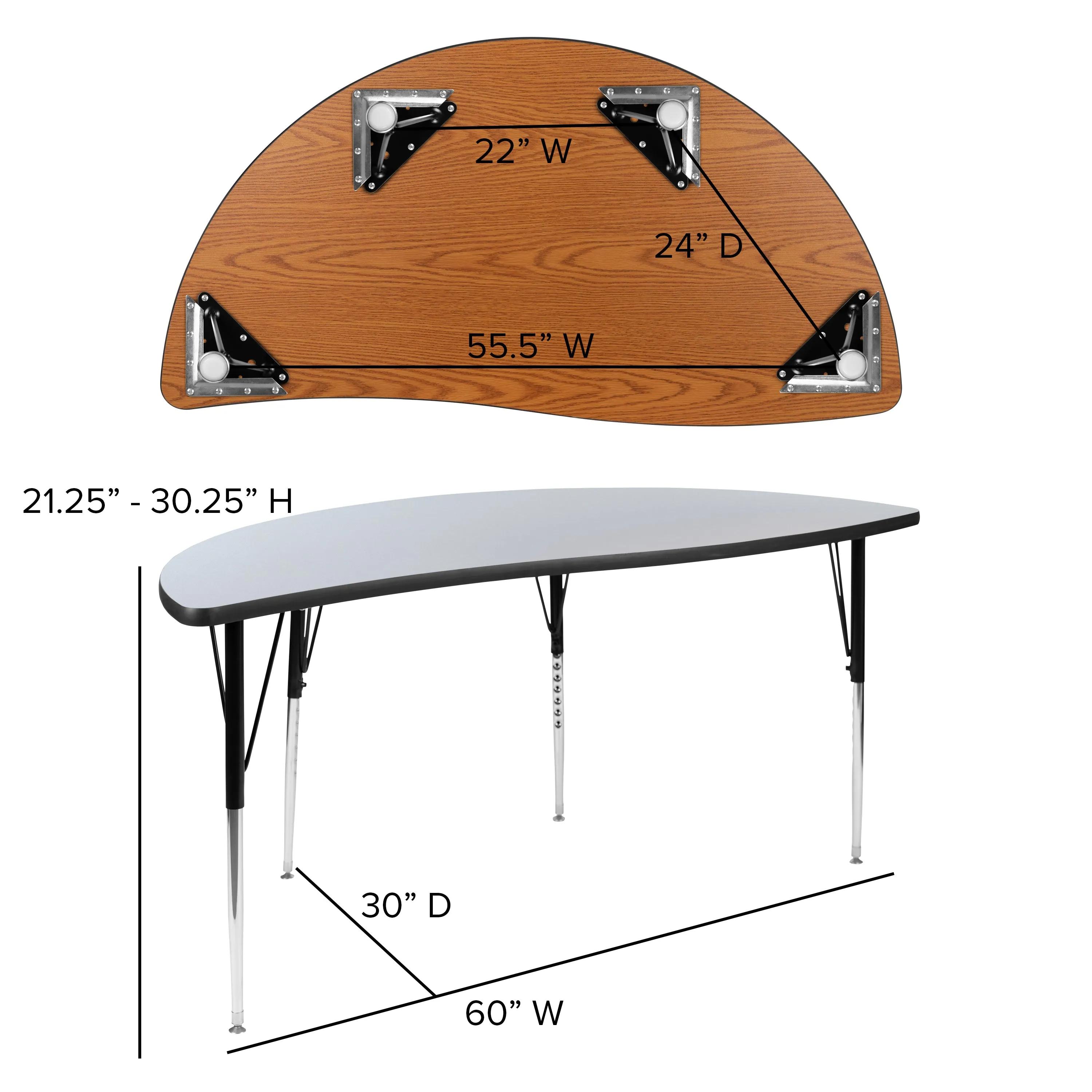 86" Oval Wave Grey Table Set XU-GRP-18CH-A3060CON-60-GY-T-A-GG