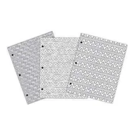 American Crafts - Creative Zen Colouring Folders 9.6 Inch X14 Inch 3 Pack Sketchy Tribal*