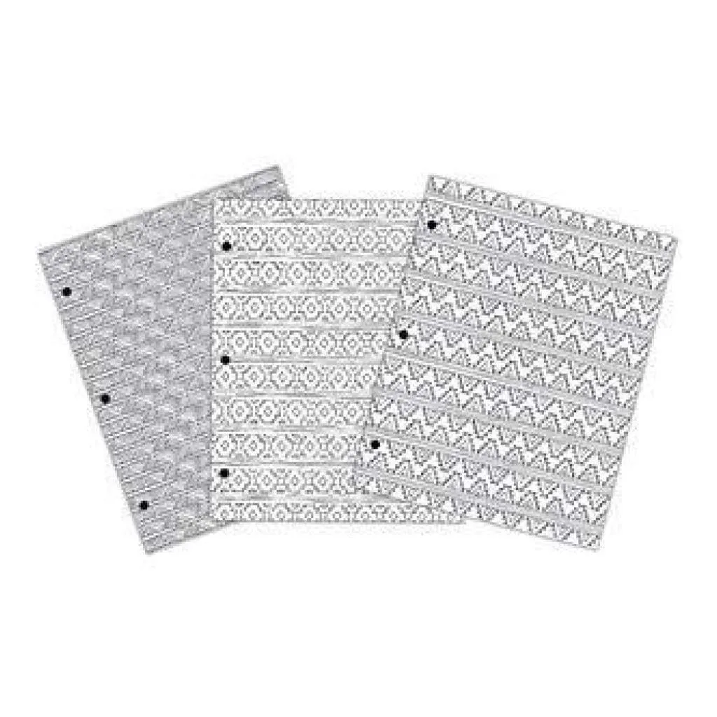 American Crafts - Creative Zen Colouring Folders 9.6 Inch X14 Inch 3 Pack Sketchy Tribal*