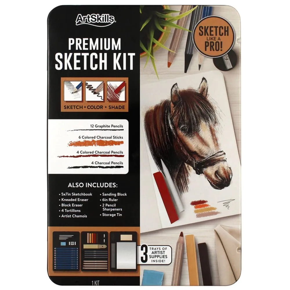 ArtSkills Assorted Premium Sketching and Drawing Kit, 39 Pieces (Pack of 2)