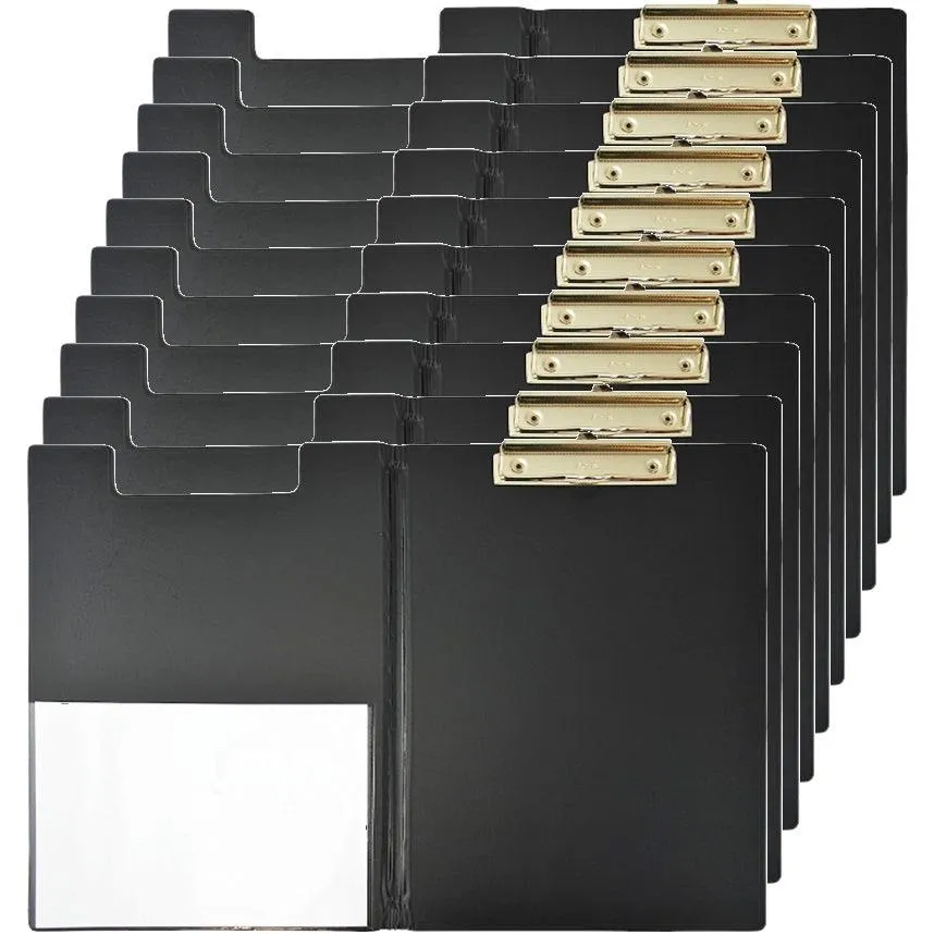 Bantex Clipfolder A4 Clip Folder Board Black 10 Pack
