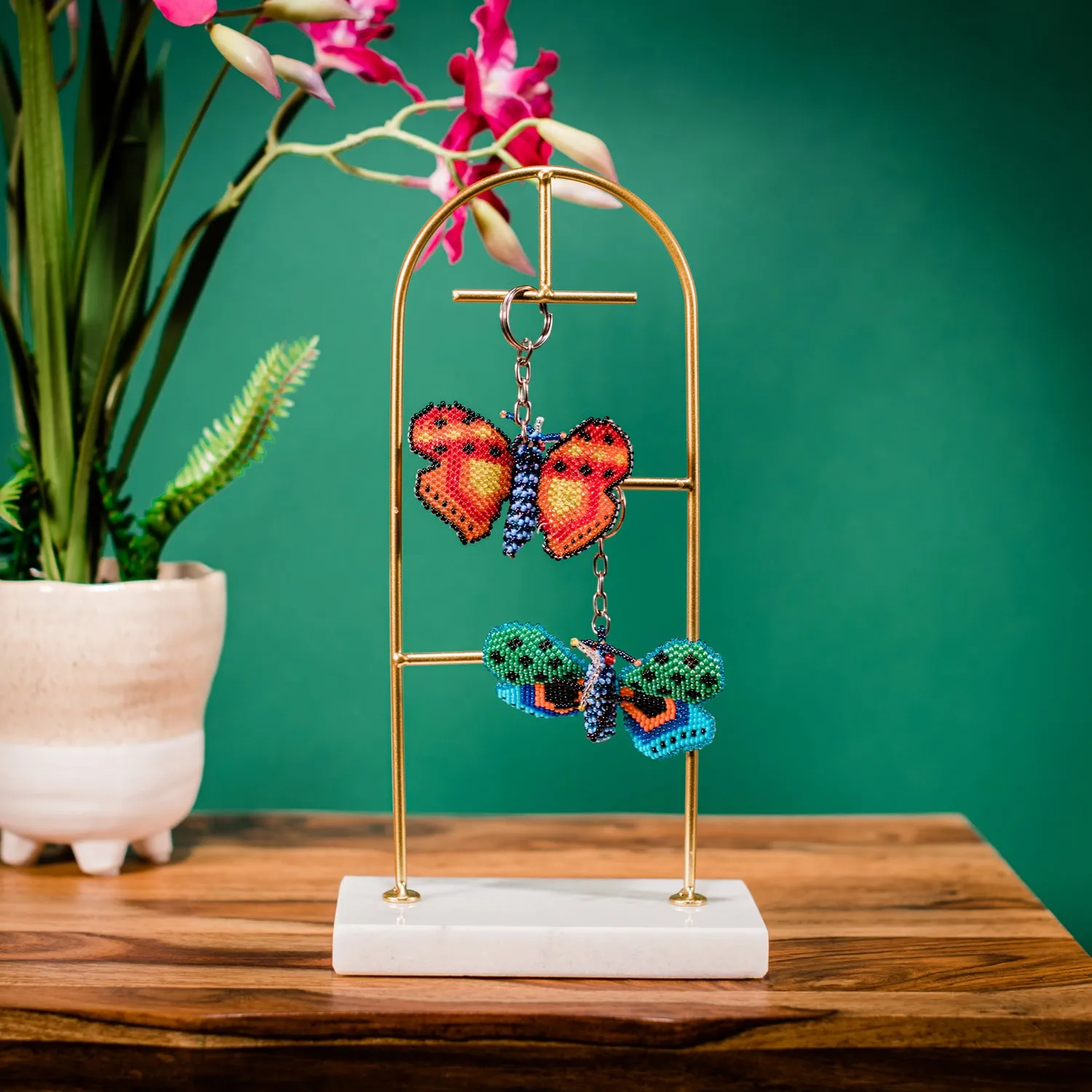 Beaded Butterfly Keychain