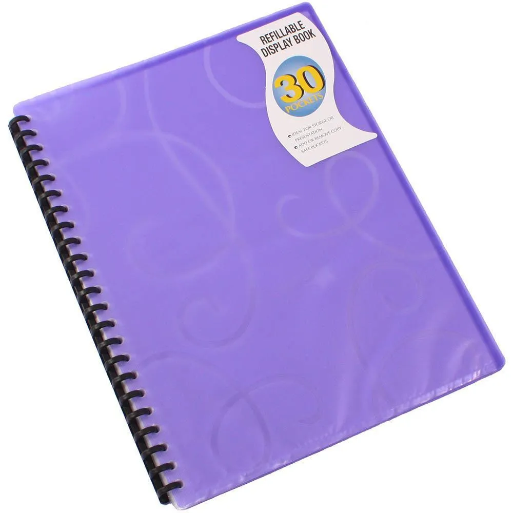 Beautone Jewel Display Books Refillable 30 Pocket A4 Purple