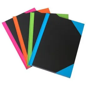 Black And Red Notebook Casebound Ruled 192 Leaf A4 Assorted Corners