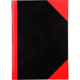 Black And Red Notebook Casebound Ruled Gloss Cover 100 Leaf A4
