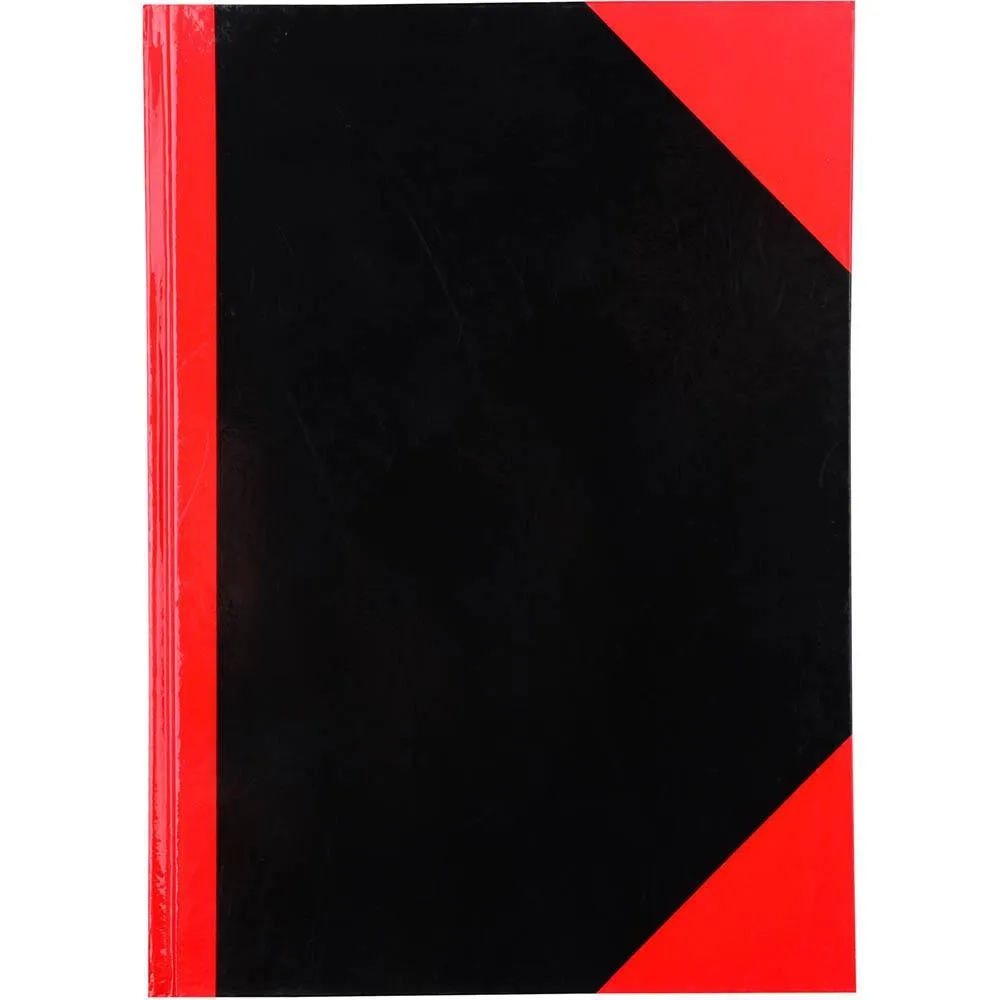 Black And Red Notebook Casebound Ruled Gloss Cover 100 Leaf A4