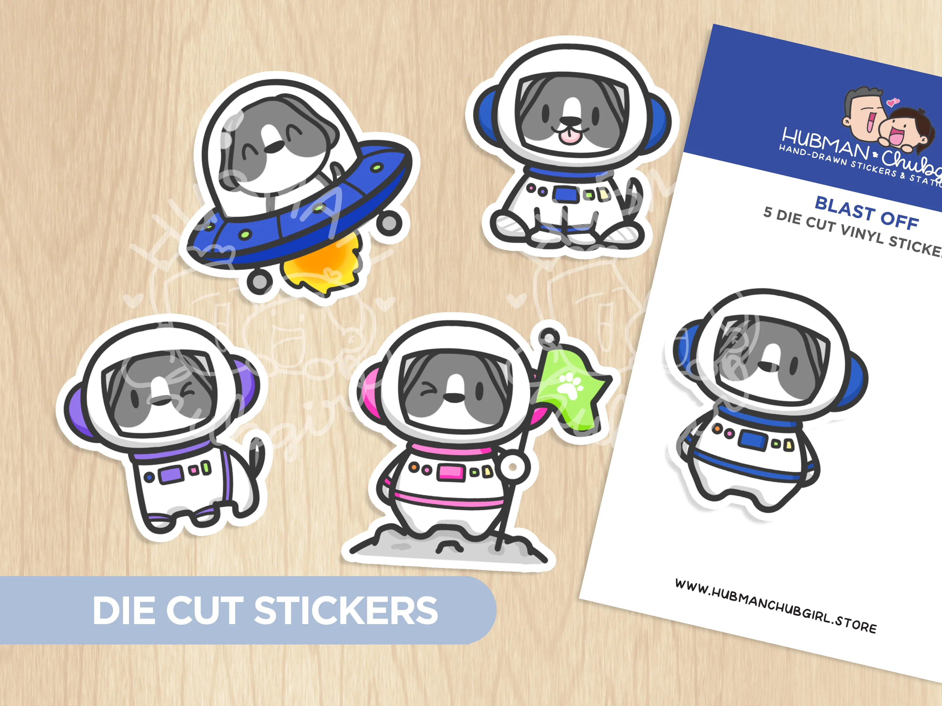 Blast Off! Die Cut Stickers (Set of 5)