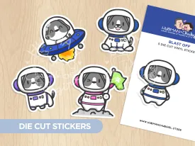 Blast Off! Die Cut Stickers (Set of 5)