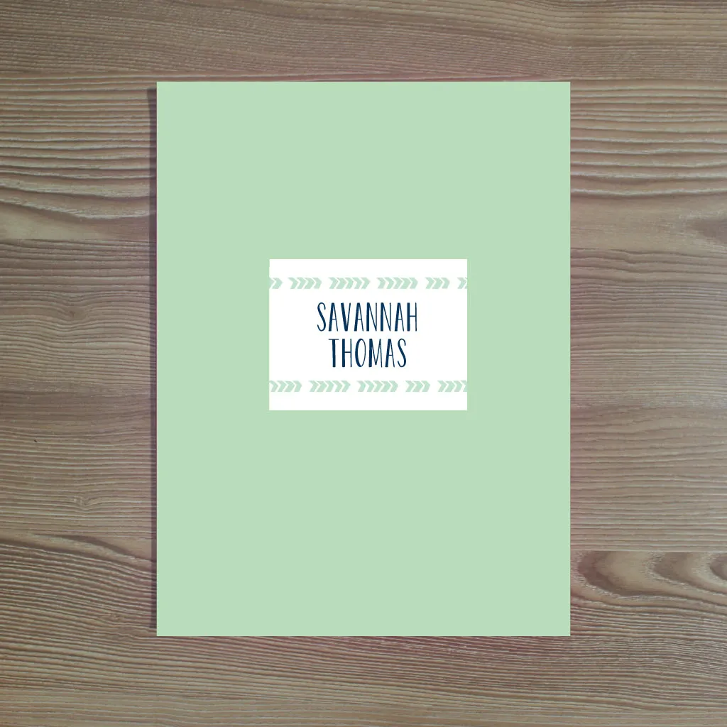 Boho Chic Personalized Folder Stickers