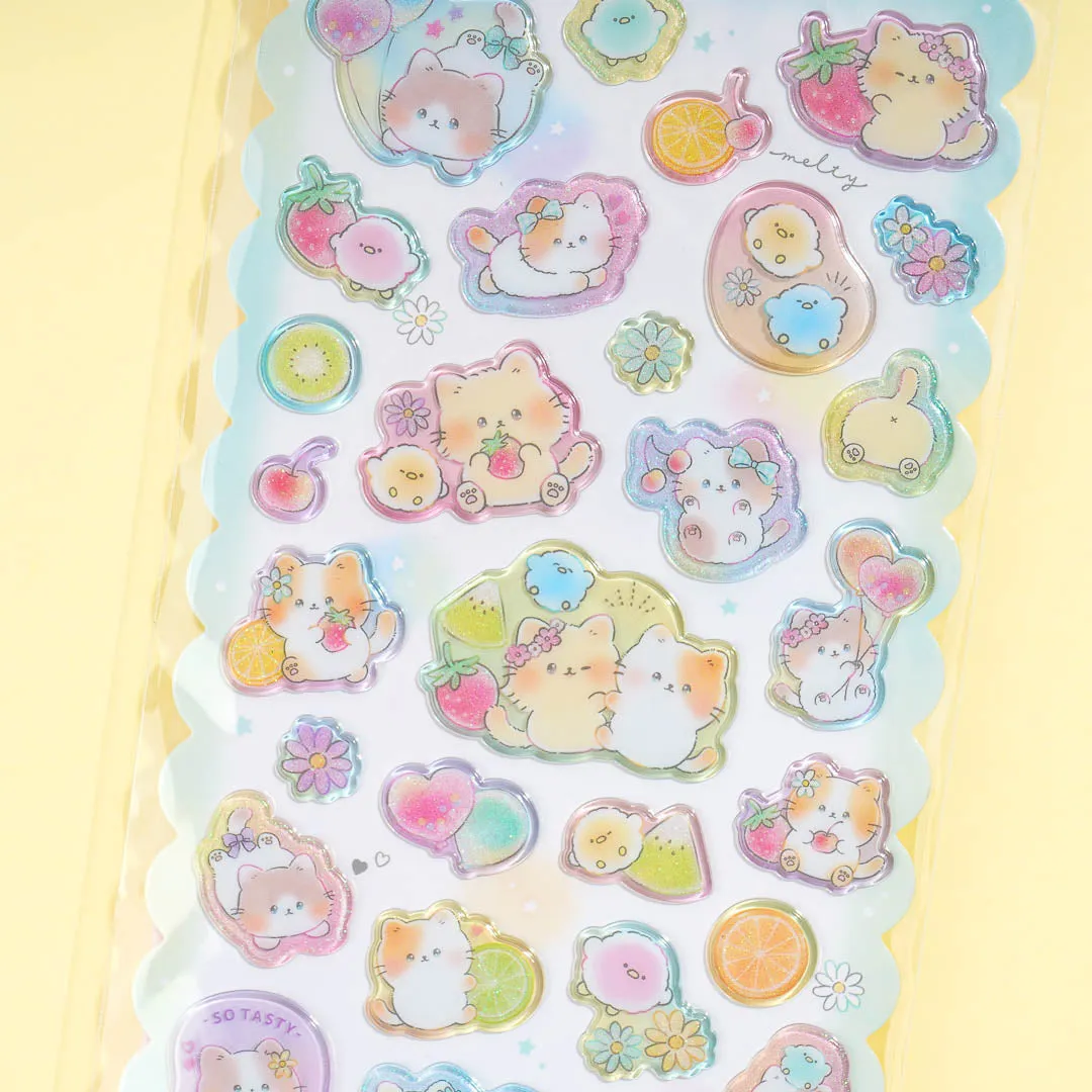Cat & Hamster Fruit Stickers