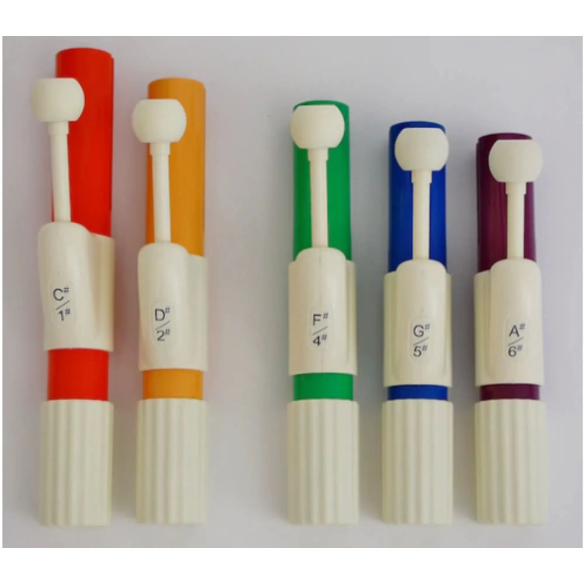 Choma-Notes Colored Handchime Set of 5 Notes with Travel Case