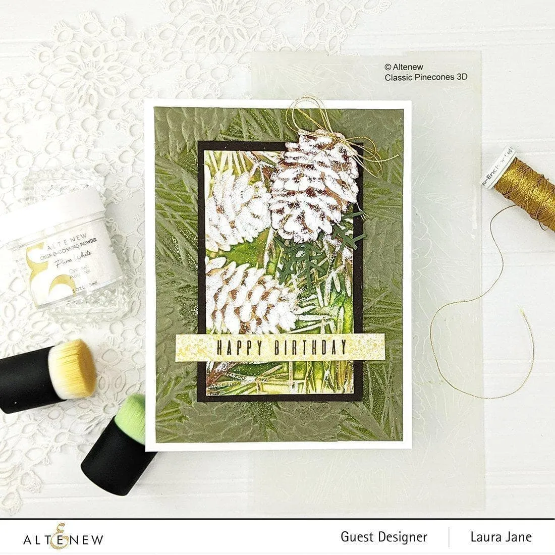 Classic Pinecones Slim 3D Embossing Folder