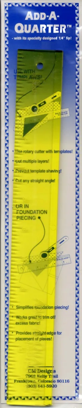 CM DESIGNS ADD A Quarter Ruler 1 1/2" x 12"  CM12 Sku:125