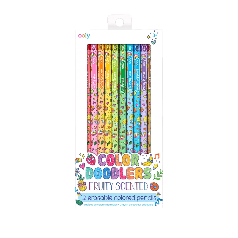 Color Doodlers - 12 Fruity Scented Erasable Colored Pencils