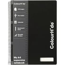 Colourhide My Never-Ending Notebook 400 Page A4 Black