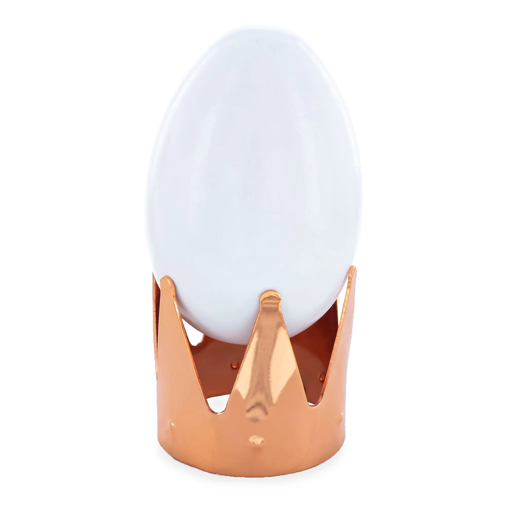 Crown Rose Gold Tone Metal Chicken and Goose Egg Stand Holder Display
