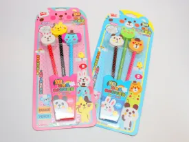 Cute Animal Head Pencil Set
