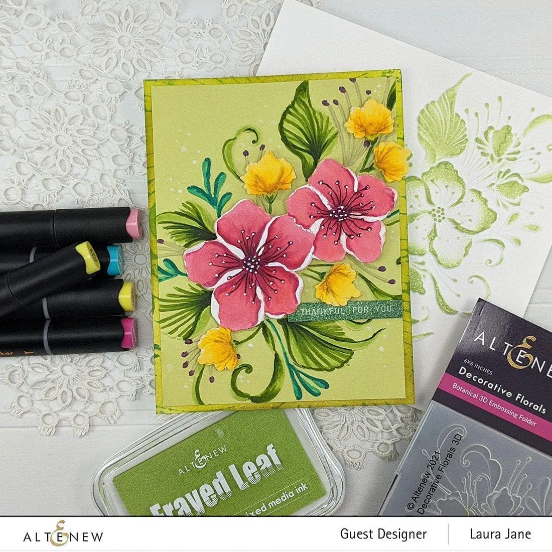 Decorative Florals 3D Embossing Folder