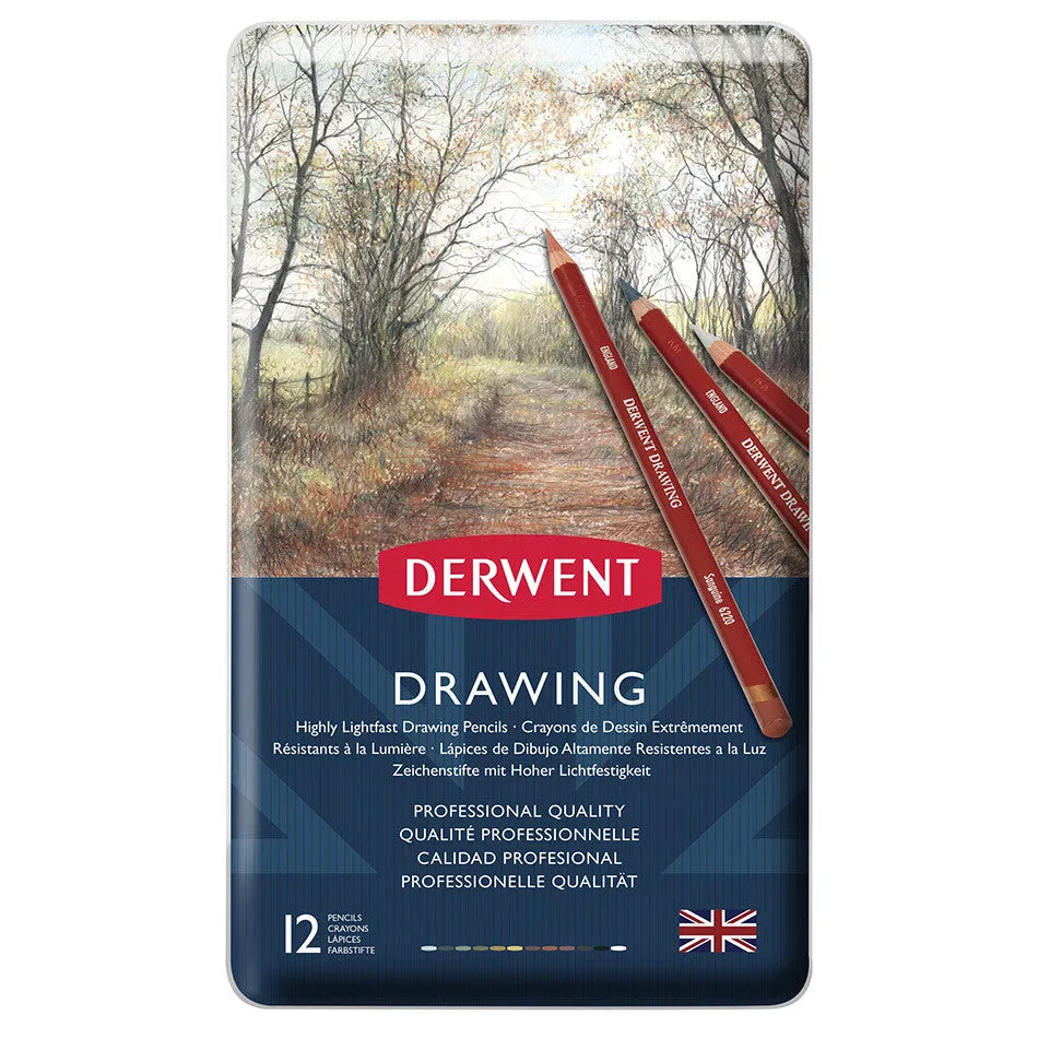Derwent Drawing Pencil Tin of 12