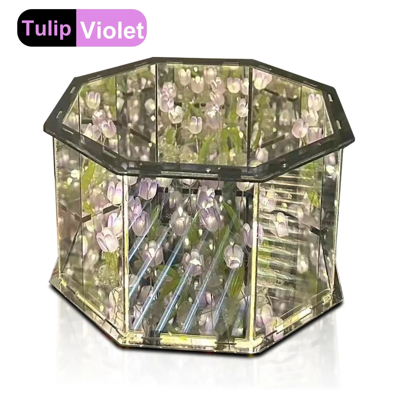 DIY Tulip LED Night Light – Magic Cube Table Lamp & Mirror 2-in-1 Decorative Gift