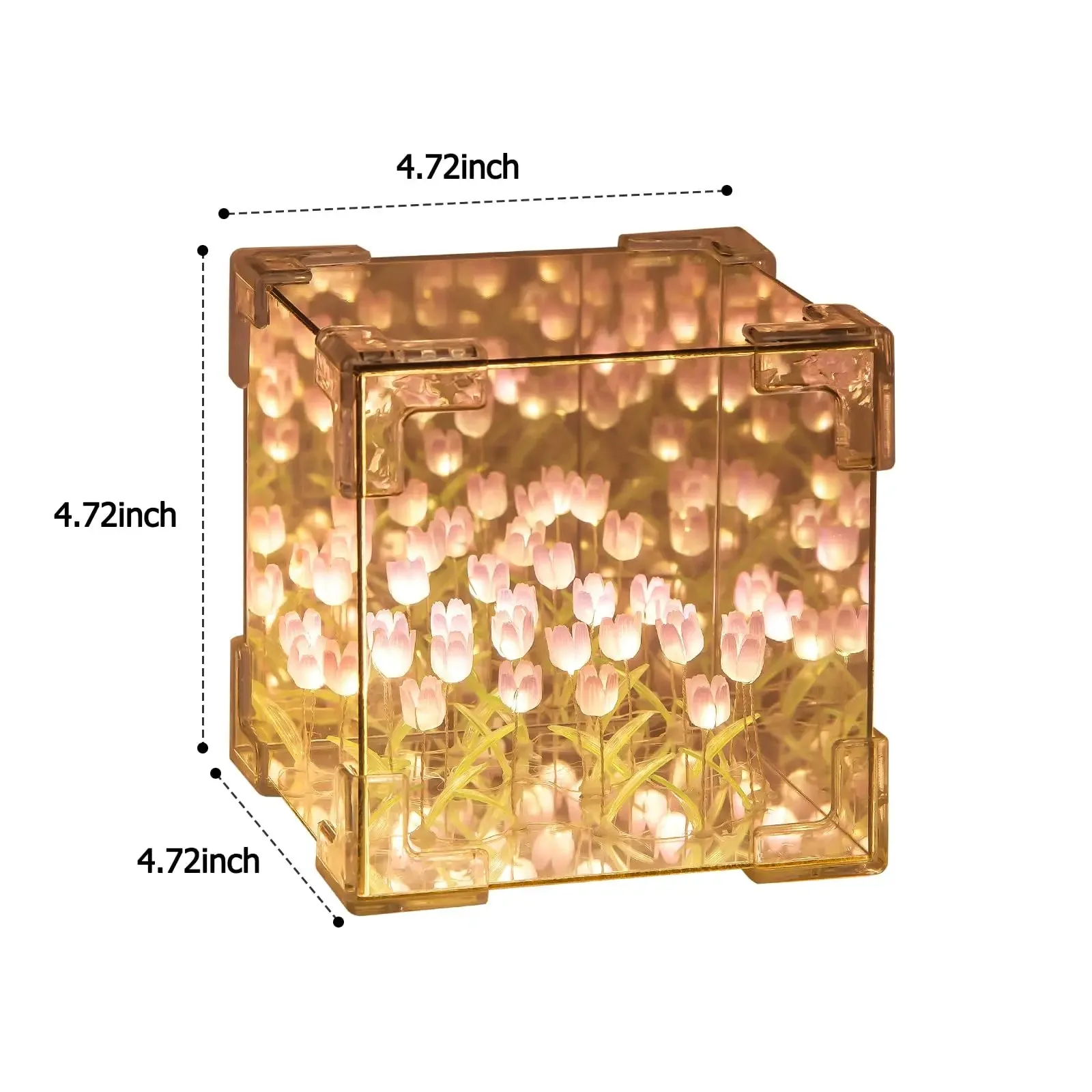DIY Tulip LED Night Light – Magic Cube Table Lamp & Mirror 2-in-1 Decorative Gift