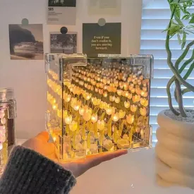 DIY Tulip LED Night Light – Magic Cube Table Lamp & Mirror 2-in-1 Decorative Gift