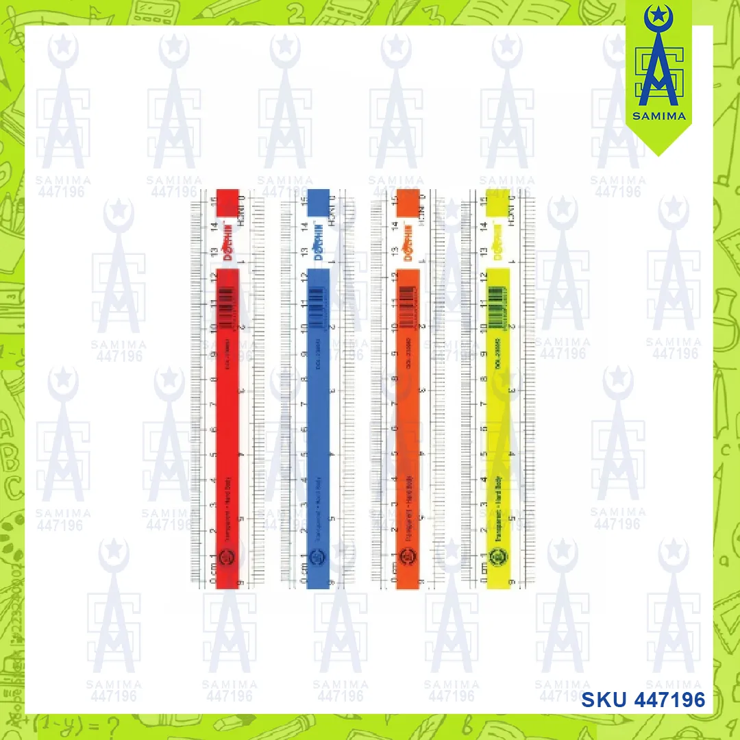 DOLPHIN  NEON SLICK COLOUR RULER 6'' / 15CM 230052