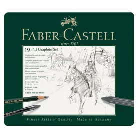 Faber-Castell Pitt Graphite Tin - Set of 19 Pencils and Accessories