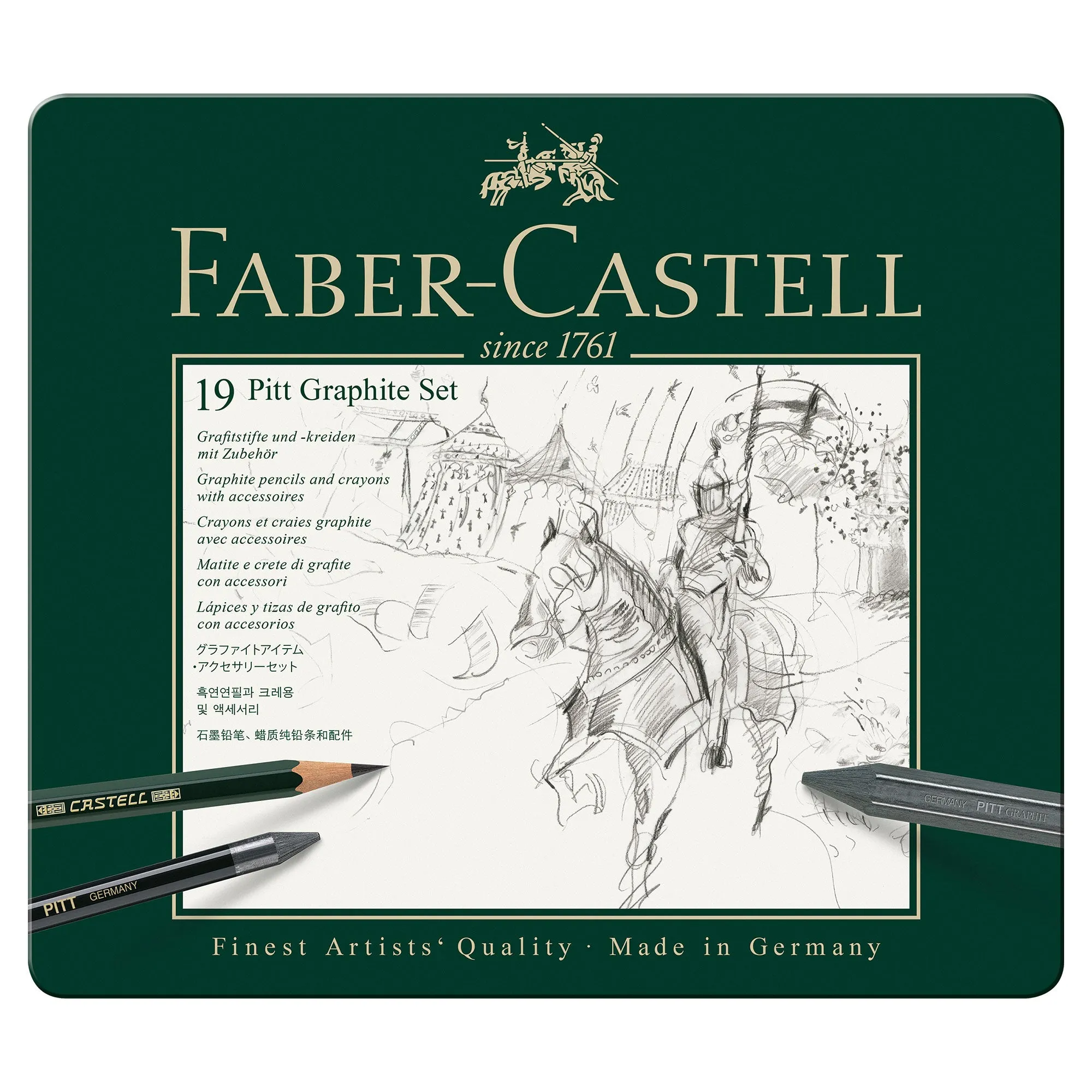 Faber-Castell Pitt Graphite Tin - Set of 19 Pencils and Accessories